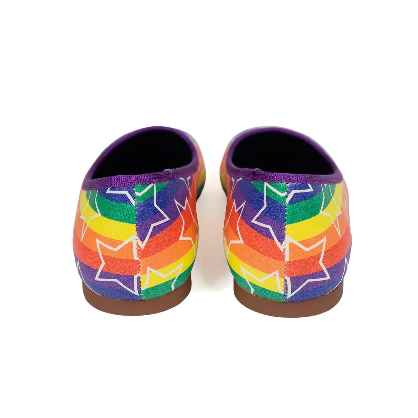 Starburst Ballet Flats by RainbowsAndFairies.com.au (Rainbow Brite Inspired - Stars - Mismatched Shoes - Pride - Rainbow Stripes - Slip On Shoes) - SKU: FW_BALET_STARB_ORG - Pic-05
