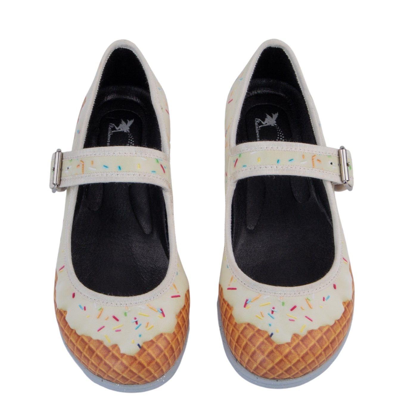 Sundae Mary Janes by RainbowsAndFairies.com.au (Ice Cream Sundae - Ice Cream Shoes - Mismatched Shoes - Glitter Shoes - Foodie) - SKU: FW_MARYJ_SUNDA_ORG - Pic-02