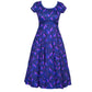 Swoop Tea Dress by RainbowsAndFairies.com.au (Swallows - Birds - Purple - Blue - Kitsch - Dress With Pockets - Vintage Inspired) - SKU: CL_TEADR_SWOOP_ORG - Pic-01
