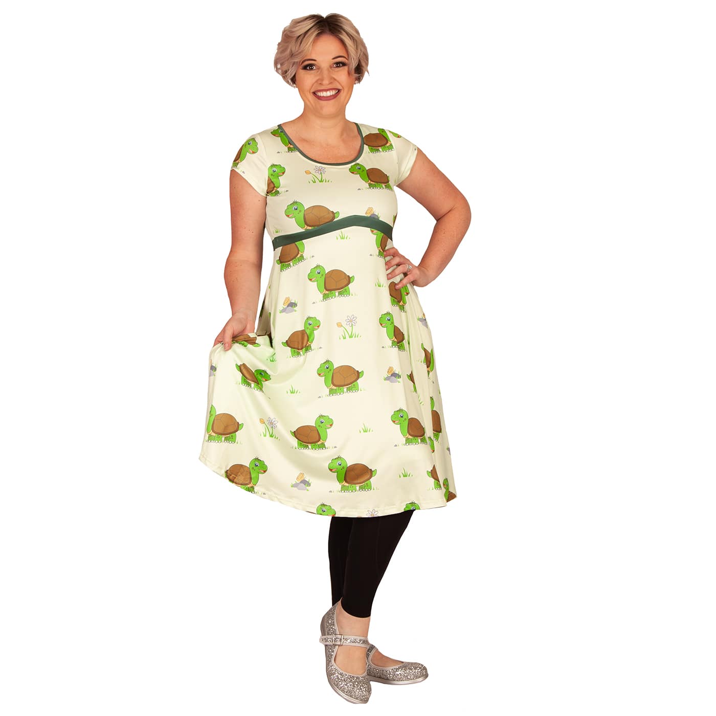Wisdom Tea Dress by RainbowsAndFairies.com.au (Tortoise - Turtle - Animal Print - Dress With Pockets - Mod Retro - Vintage Inspired - Kitsch) - SKU: CL_TEADR_WISDO_ORG - Pic-03