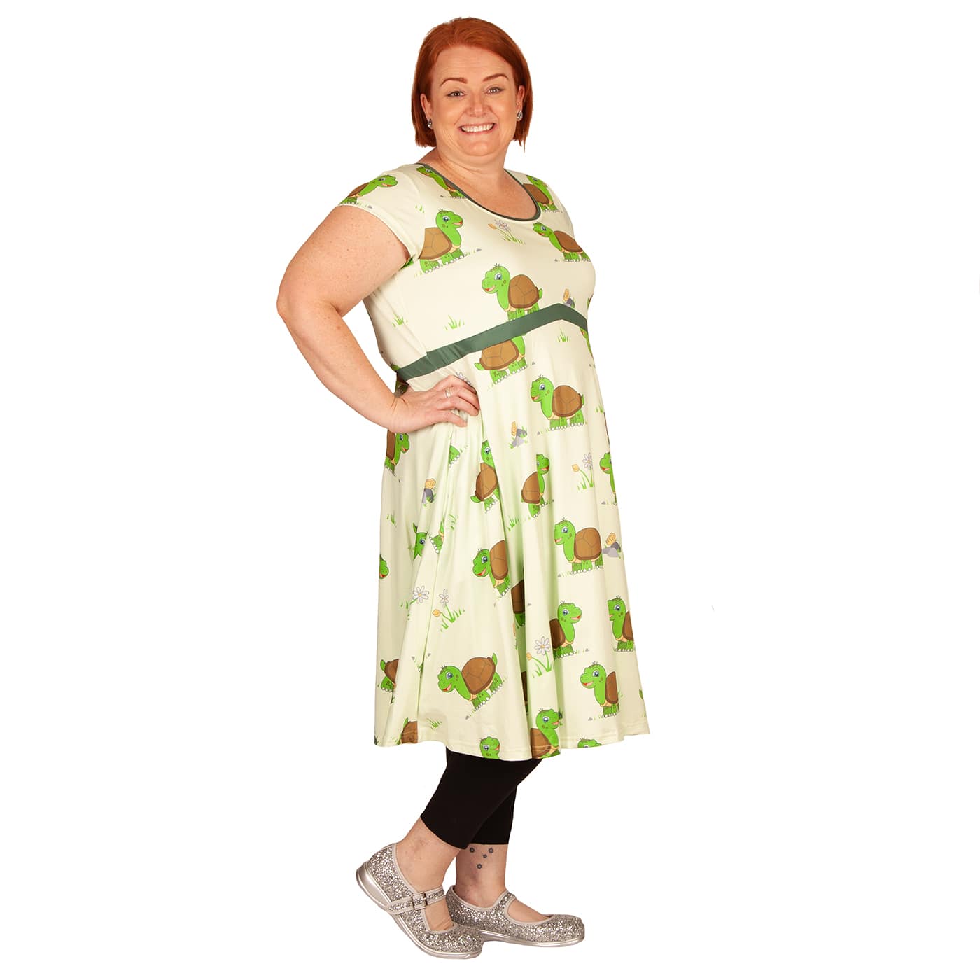 Wisdom Tea Dress by RainbowsAndFairies.com.au (Tortoise - Turtle - Animal Print - Dress With Pockets - Mod Retro - Vintage Inspired - Kitsch) - SKU: CL_TEADR_WISDO_ORG - Pic-05