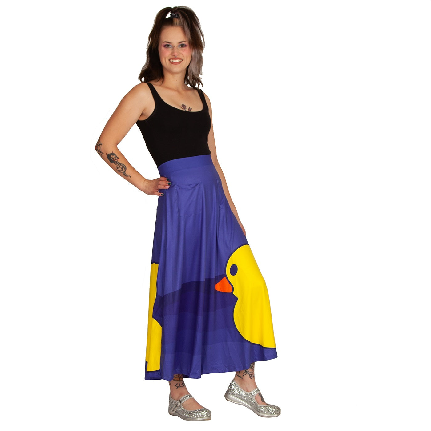 Yellow Ducky Maxi Skirt by RainbowsAndFairies.com.au (Rubber Duck - Sesame Street - Skirt With Pockets - Boho - Mod Retro - Vintage Inspired) - SKU: CL_MAXIS_DUCKY_YEL - Pic-04