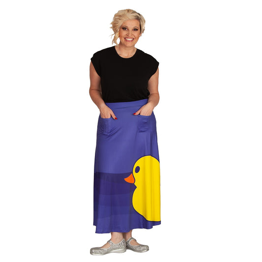 Yellow Ducky Maxi Skirt by RainbowsAndFairies.com.au (Rubber Duck - Sesame Street - Skirt With Pockets - Boho - Mod Retro - Vintage Inspired) - SKU: CL_MAXIS_DUCKY_YEL - Pic-05