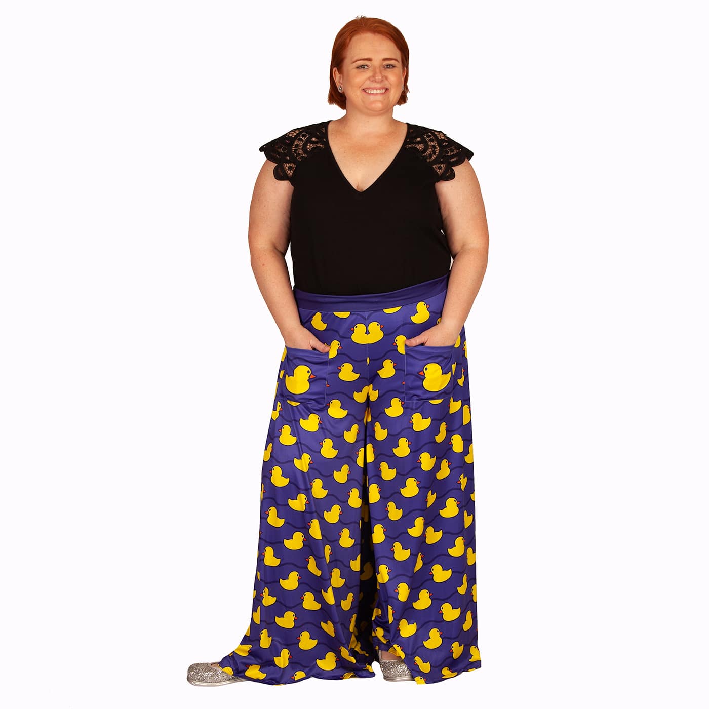 Yellow Ducky Wide Leg Pants by RainbowsAndFairies.com.au (Rubber Duck - Sesame St - Pants With Pockets - Pallzao Pants - Flares - Bell Bottoms) - SKU: CL_WIDEL_DUCKY_YEL - Pic-06