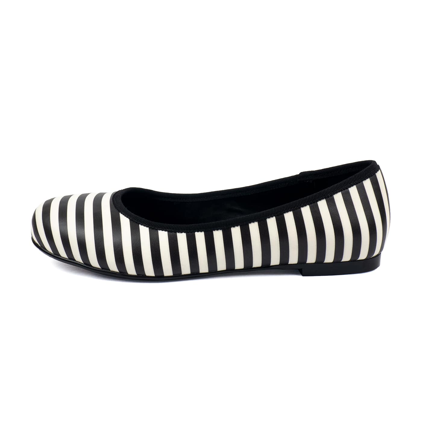Zebra Ballet Flats by RainbowsAndFairies.com (Black & White Stripes - Horizontial - Vertical - Slip Ons - Mismatched Shoes) - SKU: FW_BALET_ZEBRA_ORG - Pic 03